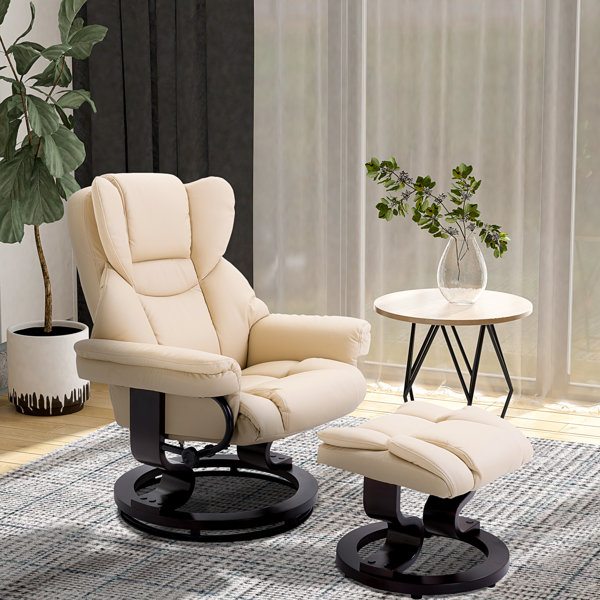 Barcalounger leather glider swivel deals chair with ottoman